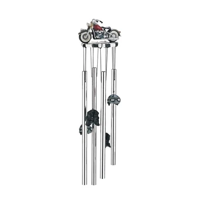 23" Long Round Top Red Motorcycle Wind Chime