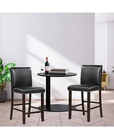 Set of 2 Bar Stools with Back for Kitchen Island