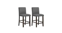 Set of 2 Bar Stools with Back for Kitchen Island