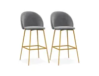 Slickblue 29 Inches Bar Stools Set of 2 with Padded Seats-Grey