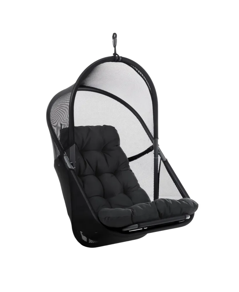 Furniture of America 46" Mesh Foldable Swing Chair with Canopy High Back Cushion No Stand