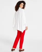 Jm Collection Turtleneck Poncho Top Tummy Control Pull On Pants Created For Macys