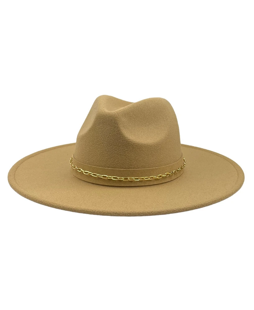 Marcus Adler Chain Trim Wool Blend Panama Hat