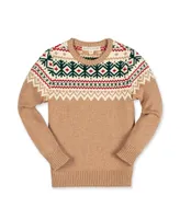 Hope & Henry Boys Organic Long Sleeve Crew Neck Fair Isle Sweater