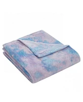 Kate Aurora Tie Dyed Pink & Blue Ultra Soft & Plush Oversized Throw Blanket - 50 in. W x 70 in. L