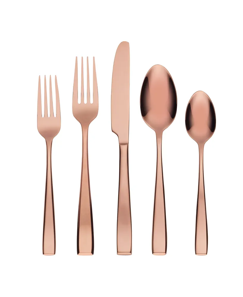 Cambridge Silversmiths Samira Copper Satin 20-Piece 18/10 Stainless Steel Flatware Set, Service for 4