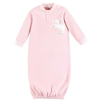 Yoga Sprout Baby Girls Fleece Gown 3pk, Unicorn, 0-6 Months