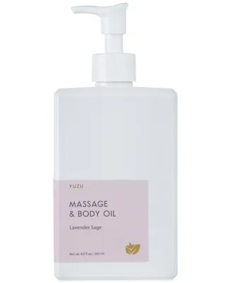Yuzu Soap Lavender Sage Massage & Body Oil, 8.9 oz.