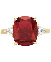 Grown With Love Lab Ruby (7-1/4 ct. t.w.) & Diamond (3/8 Statement Ring 14k Gold (Also available Emerald)