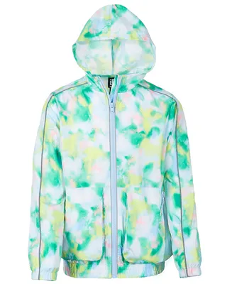 Id Ideology Big Girls Spray Abstract-Print Convertible Full-Zip Hooded Jacket, Created for Macy's
