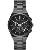 Michael Kors Men's Lennox Chronograph Black Stainless Steel Watch 40mm