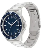 Calvin Klein Men's Three Hand Silver Stainless Steel Bracelet Watch 44mm