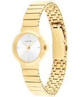 Calvin Klein Women's Three Hand Gold-Tone Stainless Steel Bracelet Watch 25mm