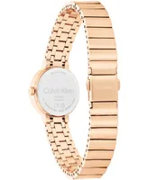 Calvin Klein Women's Three Hand Carnation Gold-Tone Stainless Steel Bracelet Watch 25mm