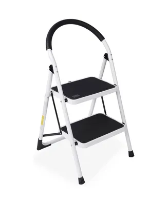 Sugift 2 Steel Step Folding Ladder with with 330 lb. Load Capacity