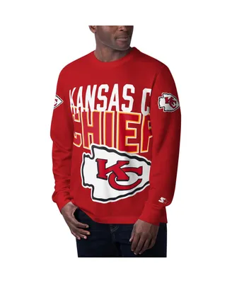 Men's Starter Red Kansas City Chiefs Clutch Hit Long Sleeve T-shirt