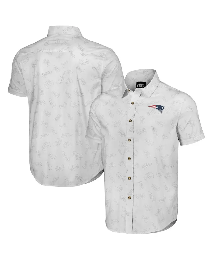 Men's Nfl x Darius Rucker Collection by Fanatics White New England Patriots Woven Short Sleeve Button Up Shirt