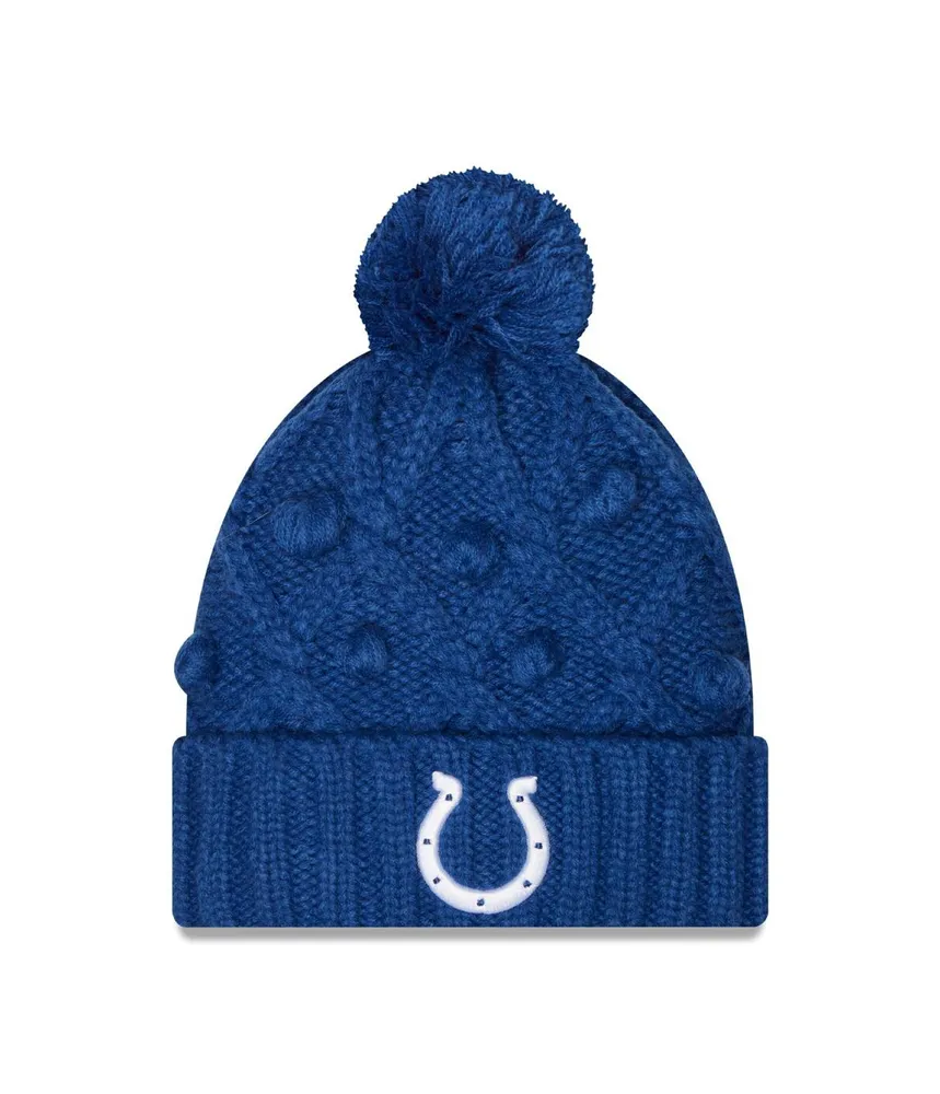 Women's New Era Royal Indianapolis Colts Toasty Cuffed Knit Hat with Pom