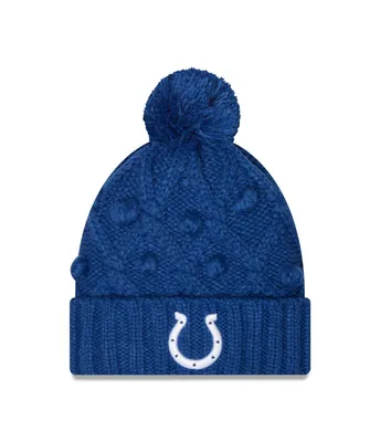 Women's New Era Royal Indianapolis Colts Toasty Cuffed Knit Hat with Pom