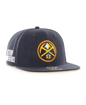 Men's '47 Brand Navy Denver Nuggets Sure Shot Captain Snapback Hat