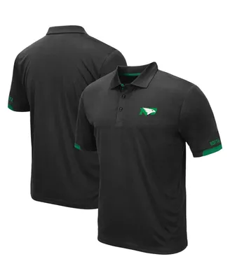 Men's Colosseum Black North Dakota Santry Lightweight Polo Shirt