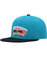 Big Boys and Girls Mitchell & Ness Teal, Black San Antonio Spurs Two-Tone Snapback Hat