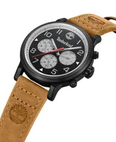 Timberland Men's Quartz Pancher Wheat Genuine Leather Strap Watch, 46mm