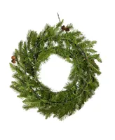 Kurt Adler 24" Pre-Lit Clear Incandescent Pinecone Wreath