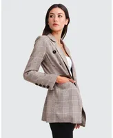 Belle & Bloom Women's Too Cool For Work Plaid Blazer