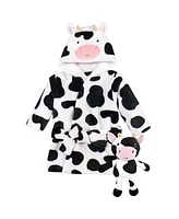 Hudson Baby Baby Unisex Baby Plush Bathrobe and Toy Set, Cow, One