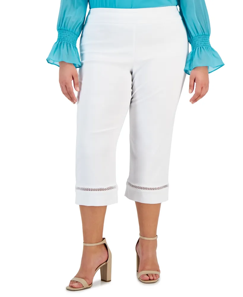 JM Collection Plus Size Tummy Control Pull-On Slim-Leg Pants, Created for  Macy's - Macy's