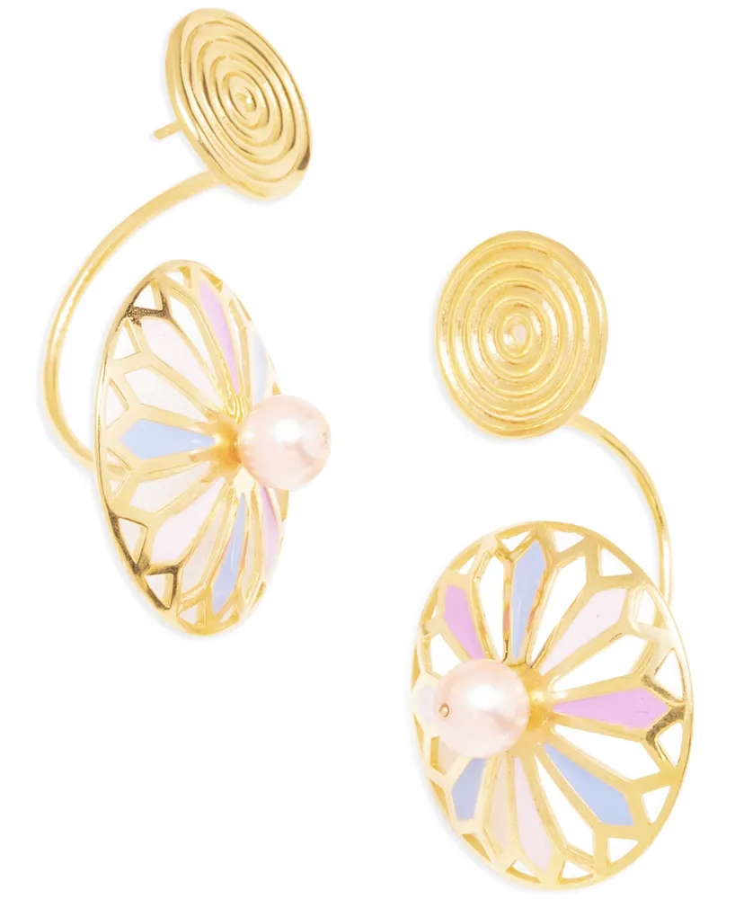 Nectar Nectar New York 18k Gold-Plated Pink Cultured Pearl Statement Earrings