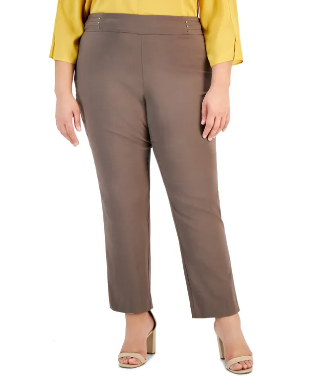 Jm Collection Plus Gauze Cropped Pants, Created for Macy's