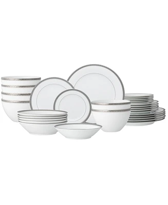 Noritake Charlotta Platinum 30-Piece Dinnerware Set, Service For 6