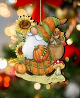 Designocracy Holiday Wooden Ornaments Cornucopia Ornament Home Decor Set of 2 S. Winget