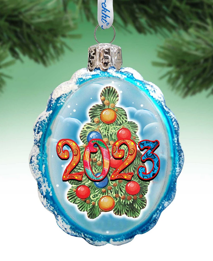 Designocracy Dated Keepsake Mercury Christmas Glass Ornaments G. DeBrekht