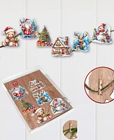 Designocracy Christmas is Here Christmas Wooden Clip-On Ornaments Set of 6 G. DeBrekht