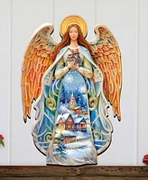 Designocracy Guardian Angel Christmas Door Hanger Wooden Door Decor G. DeBrekht