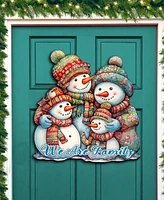 Designocracy Snowman's Family Christmas Wooden Wall Decor Door Decor G. DeBrekht