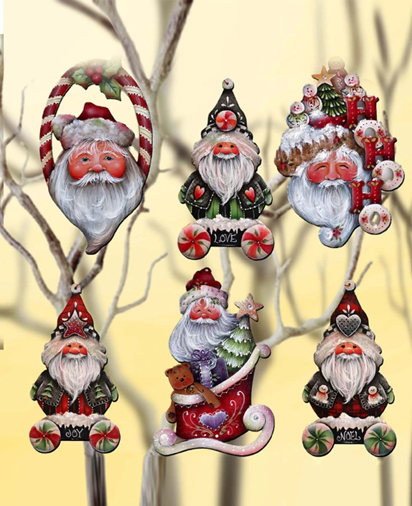 Designocracy Magical Baby Santa Christmas Wood Clip-On Ornaments Set of 6 J. Mills-Price