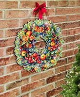 Designocracy Holiday Wooden Door Decor Wall Decor Summer Harvest Fruit Wreath G. DeBrekht