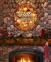 Designocracy Holiday Wooden Door Decor Welcome Sign Hello Pumpkin G. DeBrekht