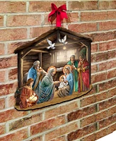 Designocracy Nativity Scene Christmas Wooden Door Hanger Door Decor G. DeBrekht