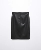 Mango Women's Faux-Leather Pencil Skirt