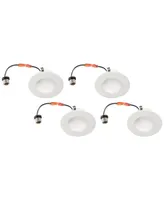 Tesler 4" White Retrofit 10W Led Dome Recessed Downlights 4-Pack
