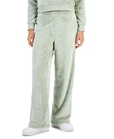 Crave Fame Juniors' Cozy Faux-Fur Wide-Leg Pants