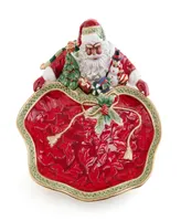 Fitz and Floyd Holiday Home African American Santa Server, 13.5-in