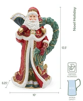 Fitz and Floyd Noel Holiday Santa Pitcher, 12.5-in