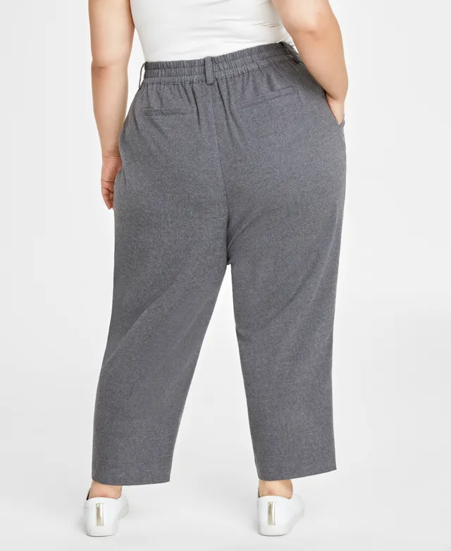 On 34th Plus Brushed Relaxed Ankle Pants, Created for Macy's