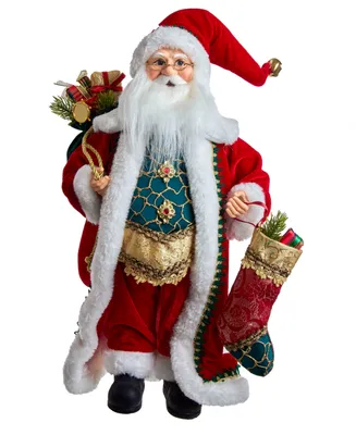 Kurt Adler 17" Kringle Klaus Fancy Santa with Stocking